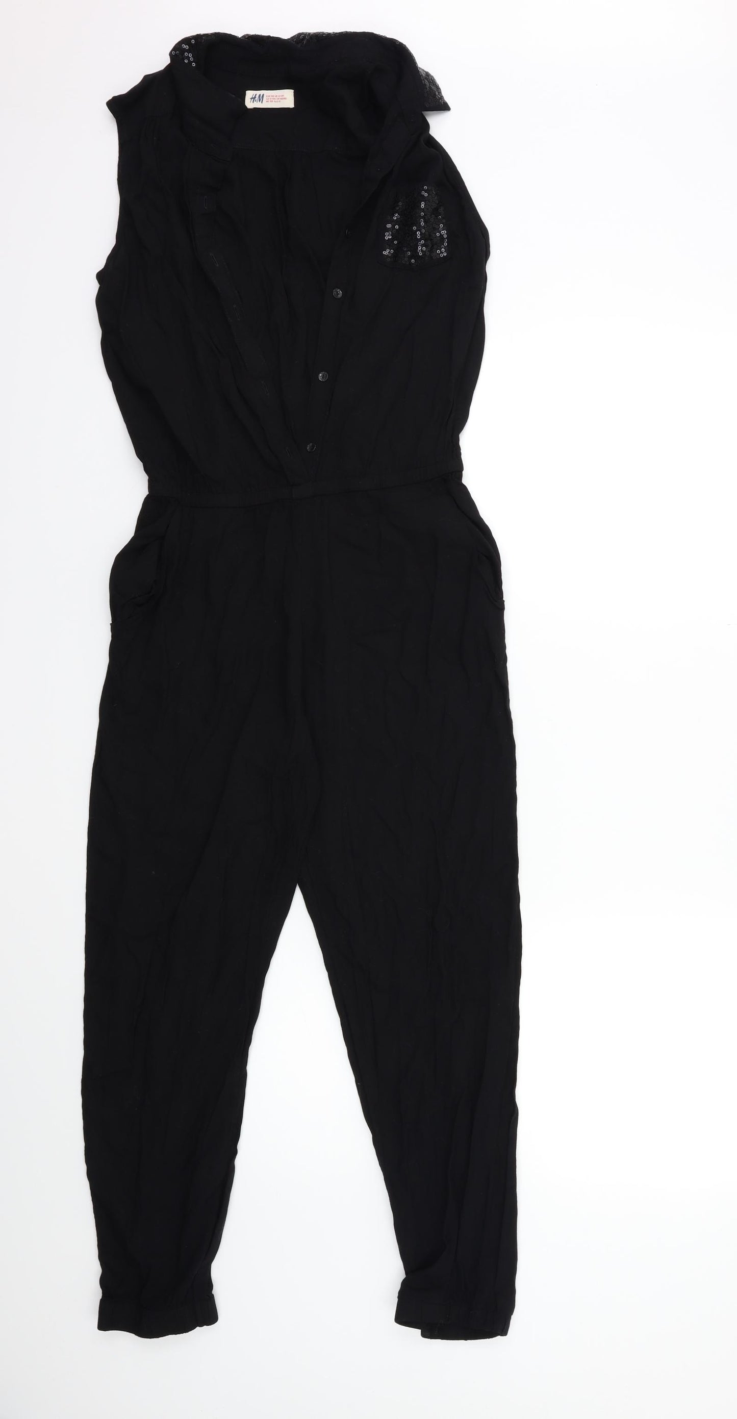 H&M Girls Black   Jumpsuit One-Piece Size 13 Years