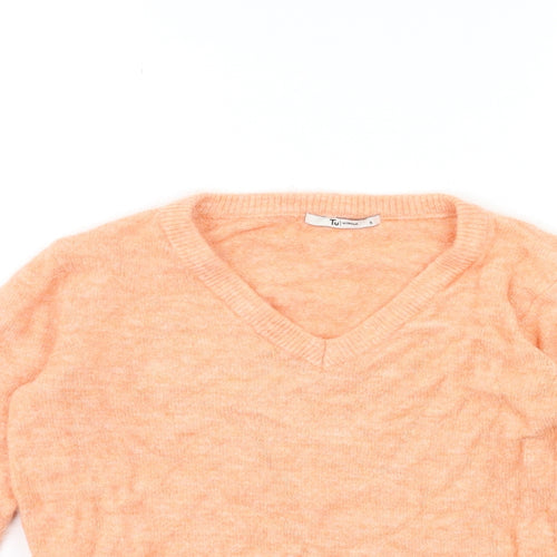 TU Womens Orange  Knit Pullover Jumper Size 8