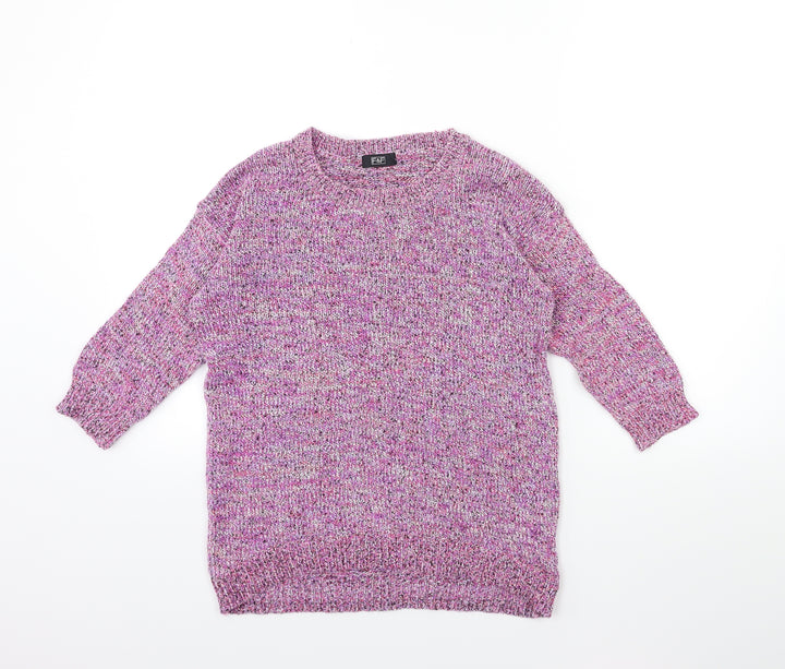 F&F Womens Purple Knit Pullover Jumper Size 8