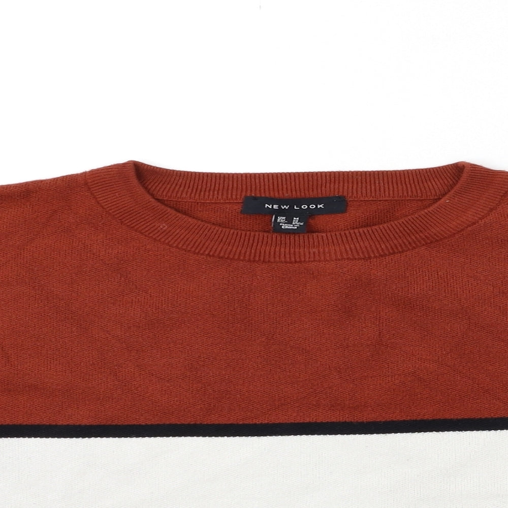 New Look Womens Brown Striped Knit Pullover Jumper Size M