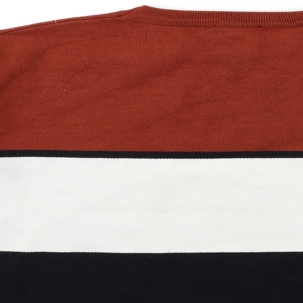 New Look Womens Brown Striped Knit Pullover Jumper Size M