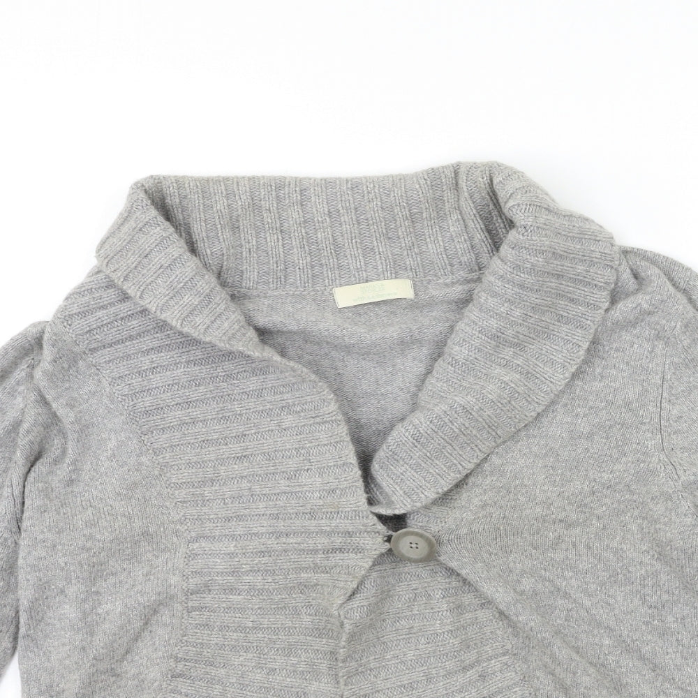 Marks and Spencer Womens Grey  Knit Cardigan Jumper Size 16