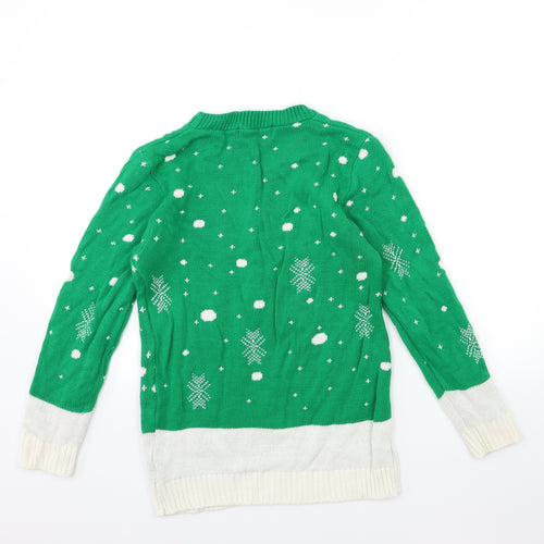 Boohoo Womens Green  Knit Pullover Jumper Size M