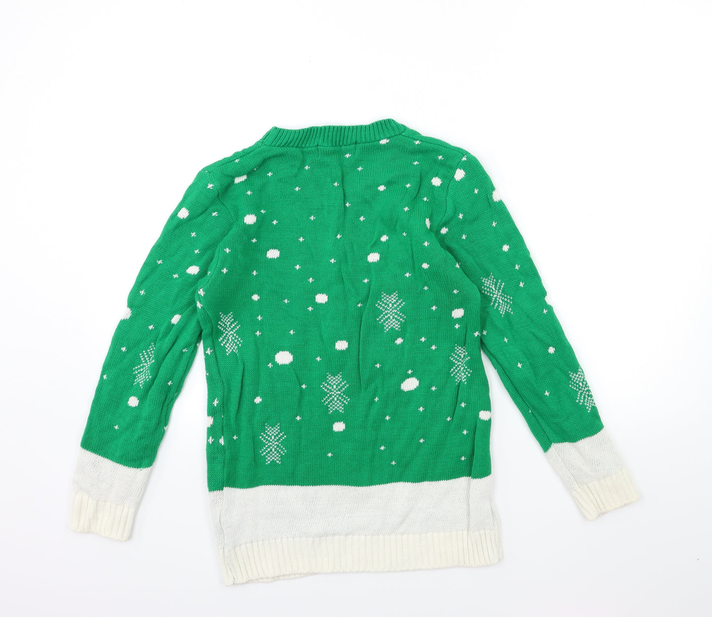 Boohoo Womens Green  Knit Pullover Jumper Size M