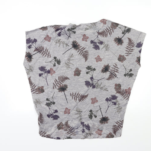 Apricot Womens Grey Floral Knit Pullover Jumper Size S