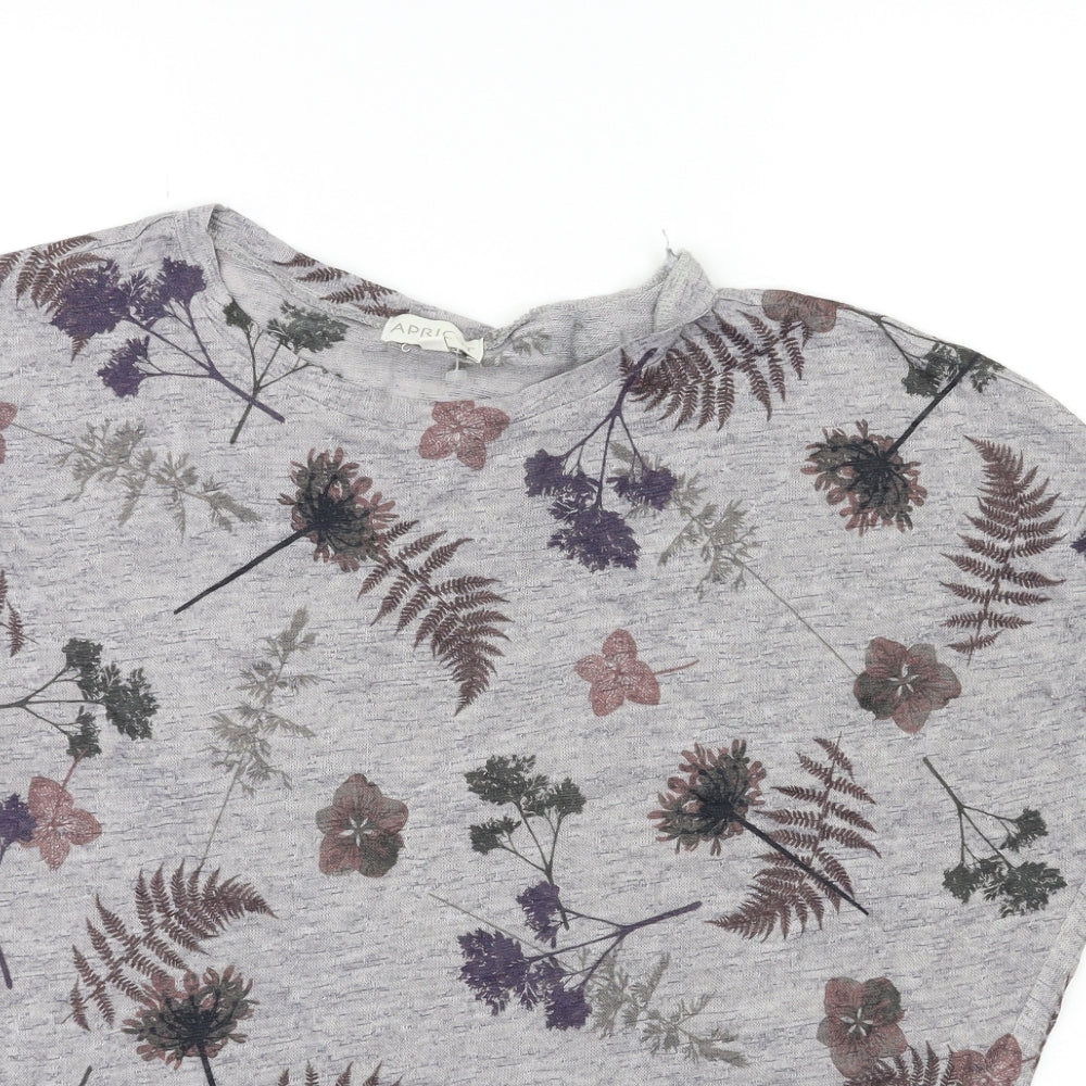 Apricot Womens Grey Floral Knit Pullover Jumper Size S