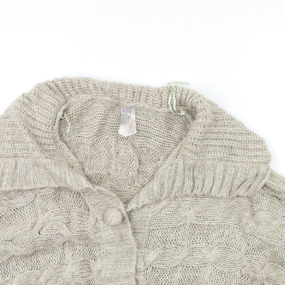EVIE Womens Beige  Knit Cardigan Jumper Size 6