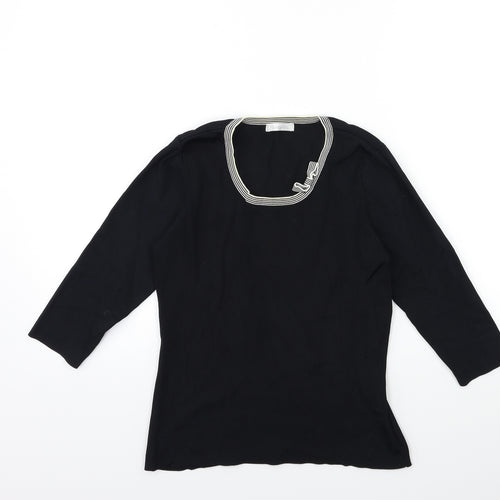 Berkertex Womens Black  Knit Basic T-Shirt Size 12