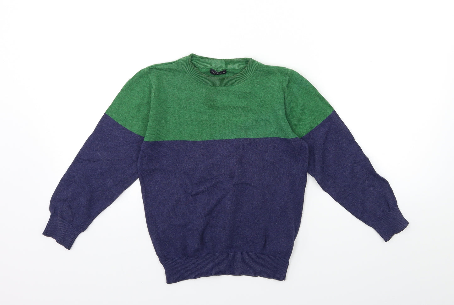 NEXT Boys Grey Striped Knit Pullover Jumper Size 6 Years