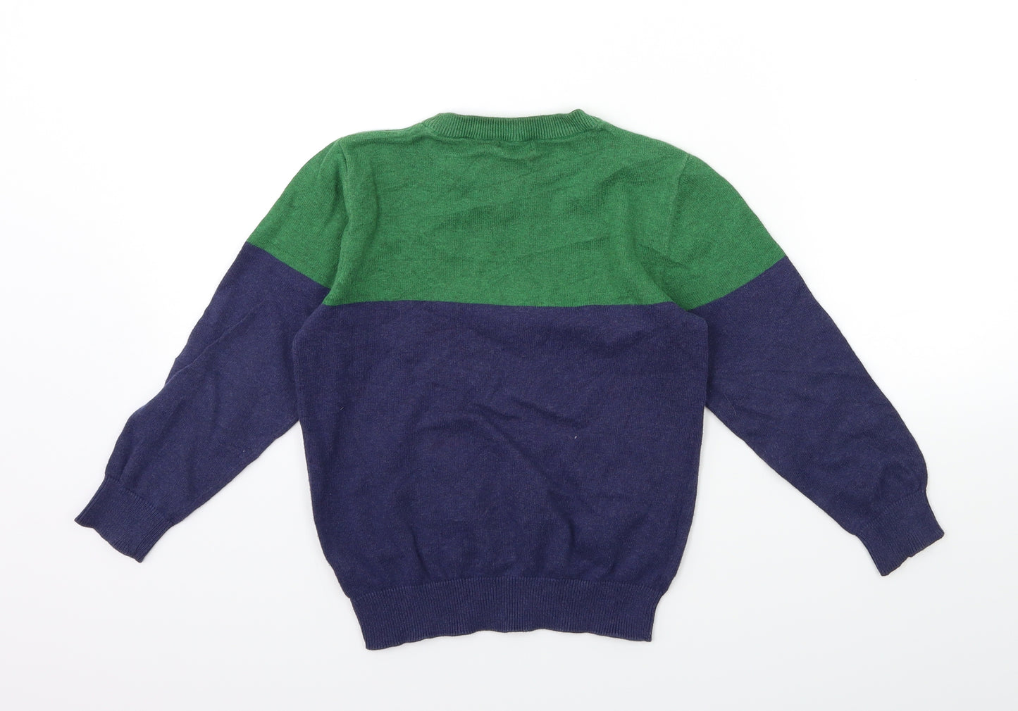 NEXT Boys Grey Striped Knit Pullover Jumper Size 6 Years