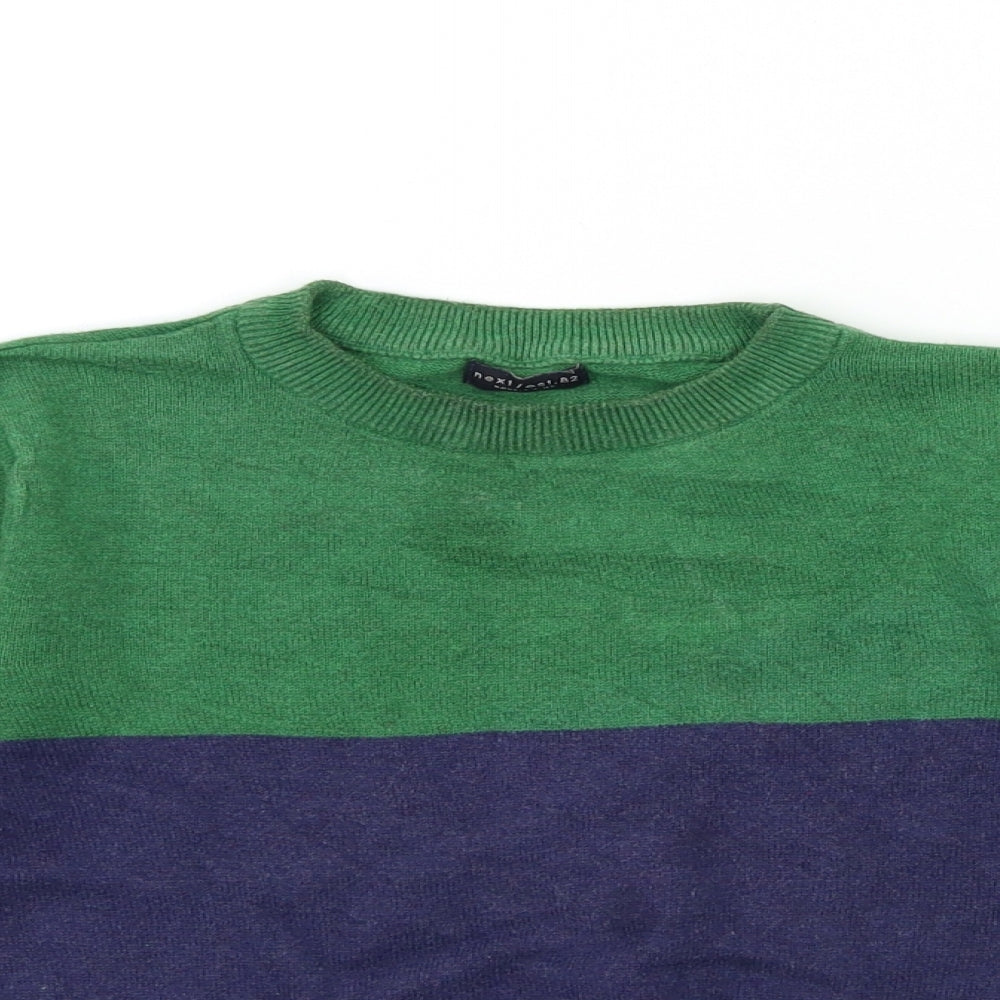 NEXT Boys Grey Striped Knit Pullover Jumper Size 6 Years
