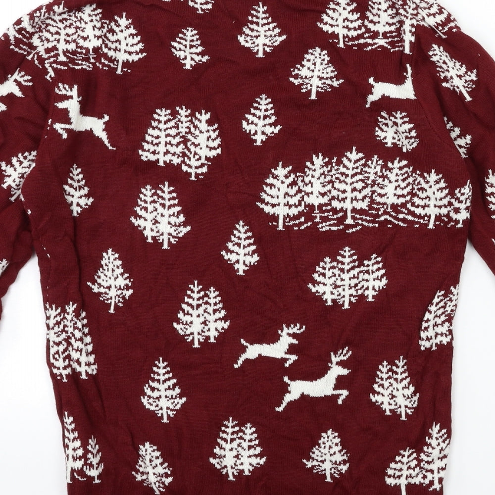 SoulCal&Co Mens Red  Knit Pullover Jumper Size S