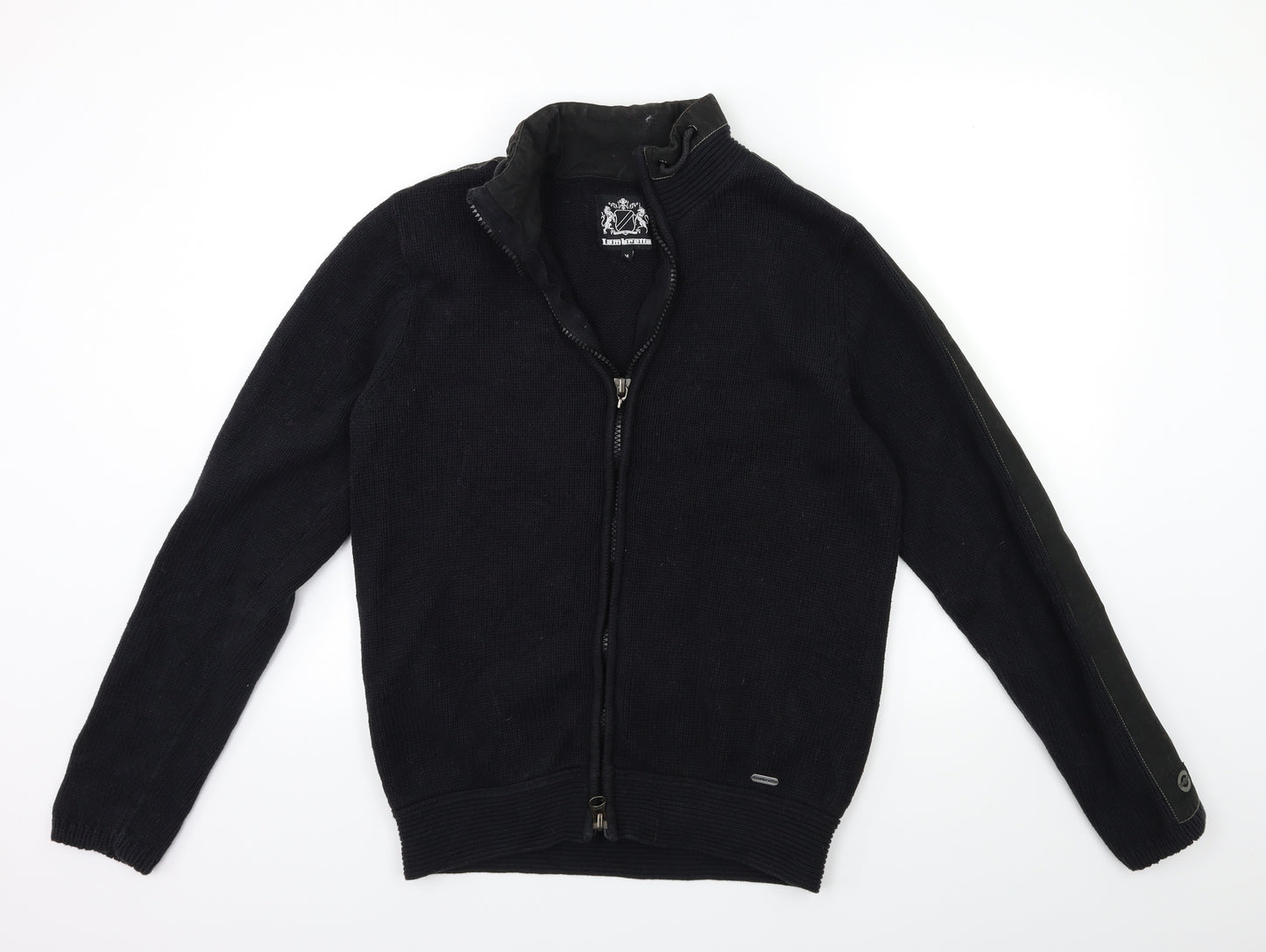 Lambretta Mens Black  Knit Cardigan Jumper Size M