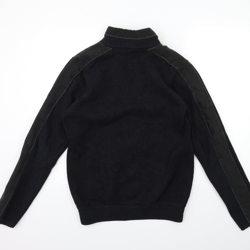 Lambretta Mens Black  Knit Cardigan Jumper Size M