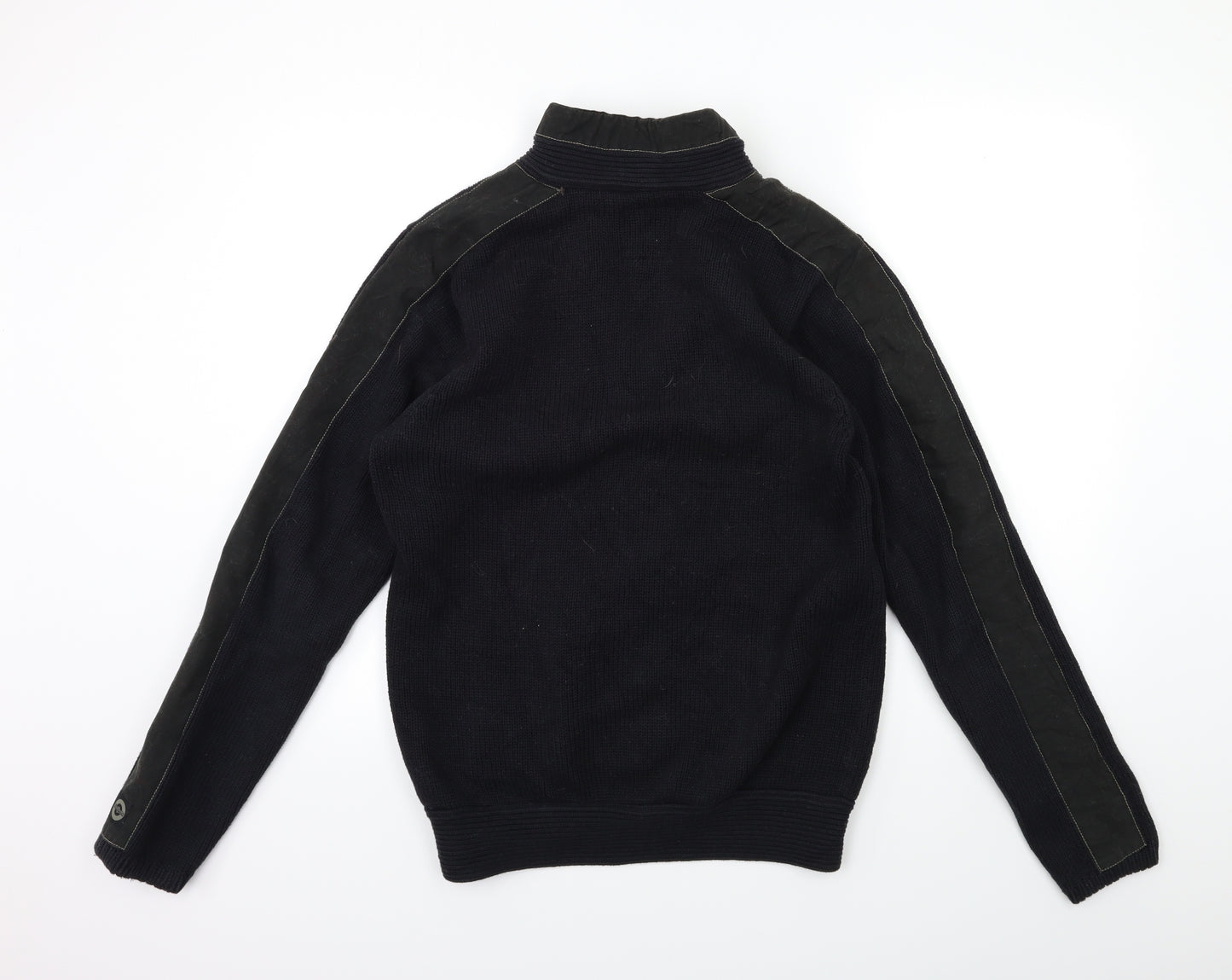 Lambretta Mens Black  Knit Cardigan Jumper Size M