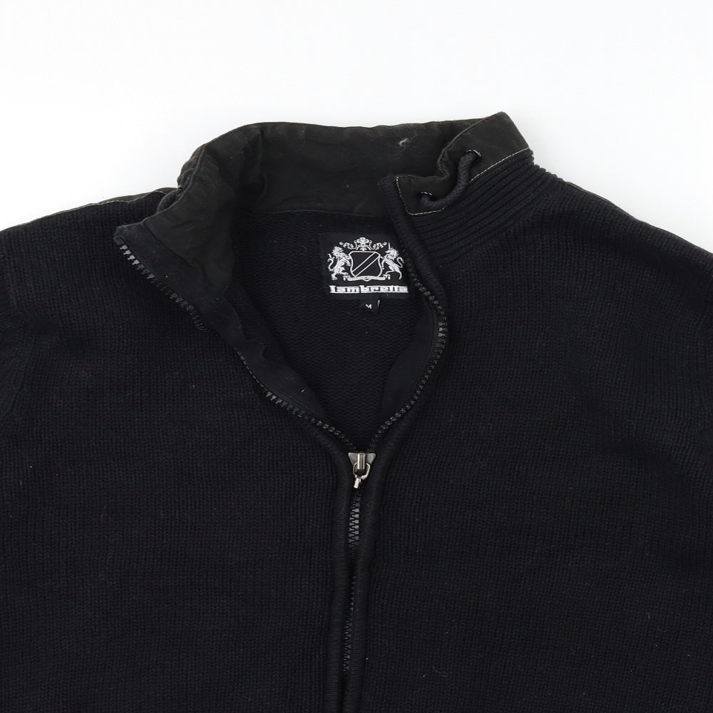 Lambretta Mens Black  Knit Cardigan Jumper Size M