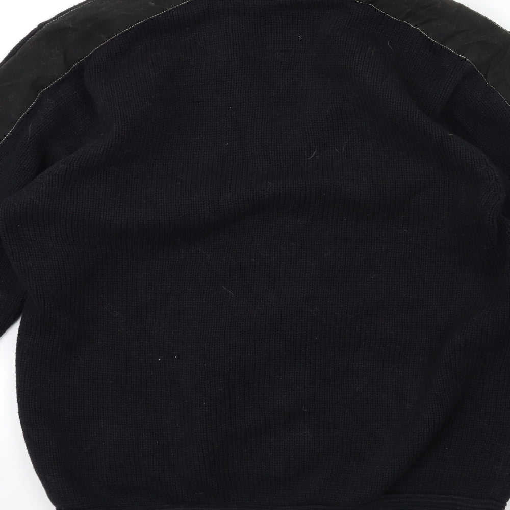 Lambretta Mens Black  Knit Cardigan Jumper Size M