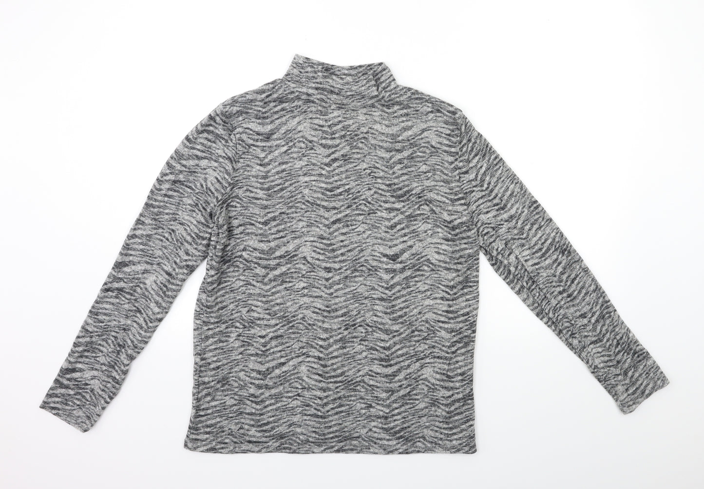 Papaya Womens Grey Animal Print  Pullover Jumper Size 16