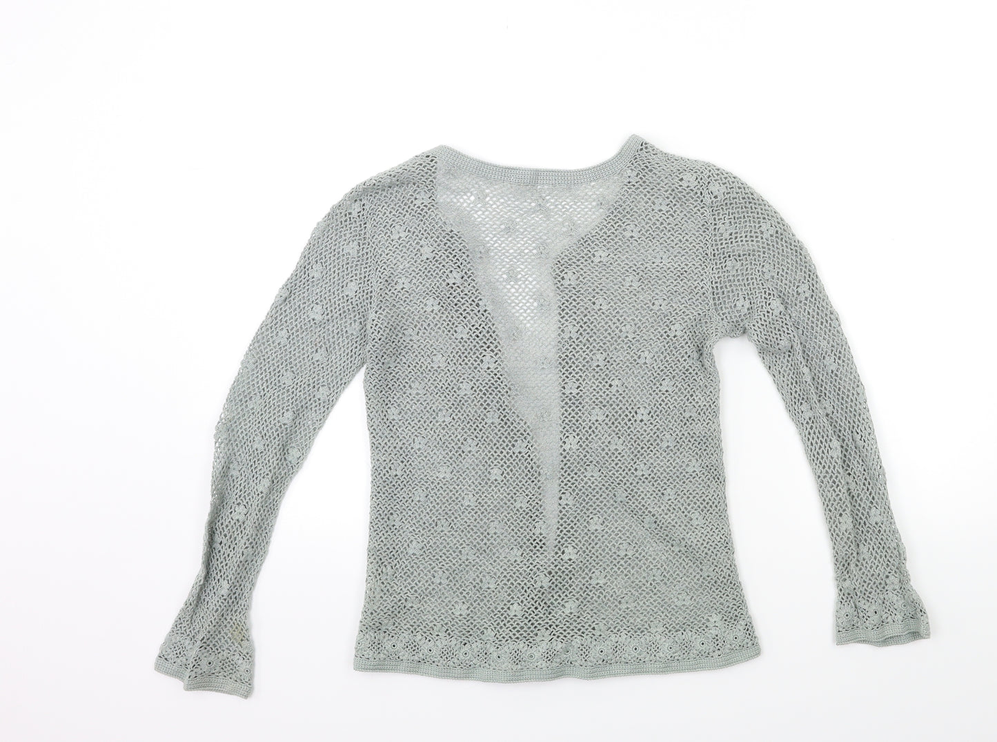 Traidcraft Womens Green  Knit Cardigan Jumper Size S