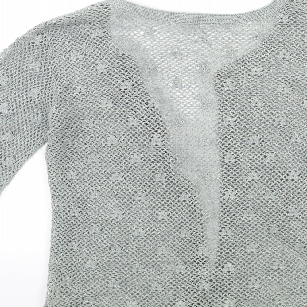 Traidcraft Womens Green  Knit Cardigan Jumper Size S
