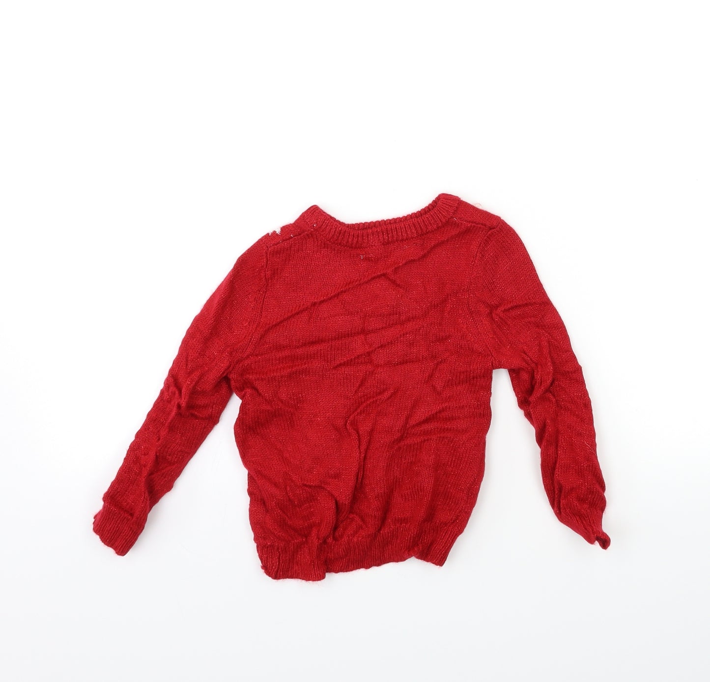 EVIE Girls Red  Knit Pullover Jumper Size 2-3 Years
