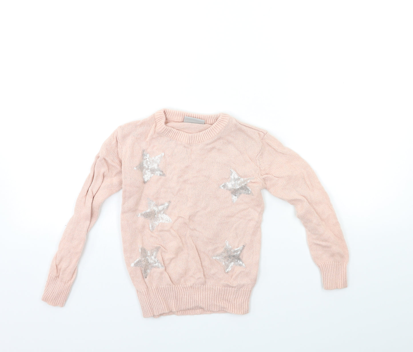 Matalan Girls Pink  Knit Pullover Jumper Size 4-5 Years