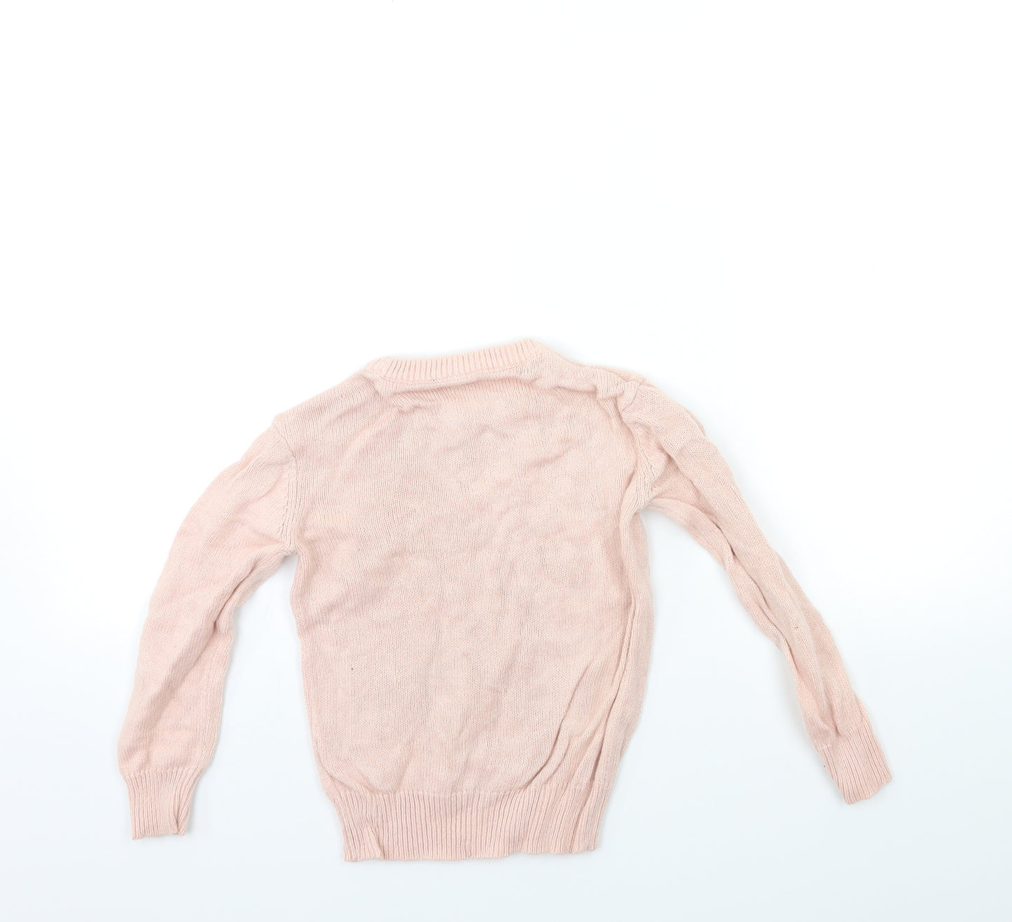 Matalan Girls Pink  Knit Pullover Jumper Size 4-5 Years