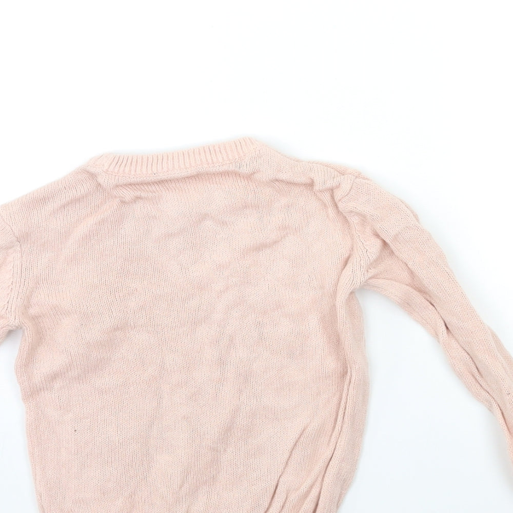 Matalan Girls Pink  Knit Pullover Jumper Size 4-5 Years