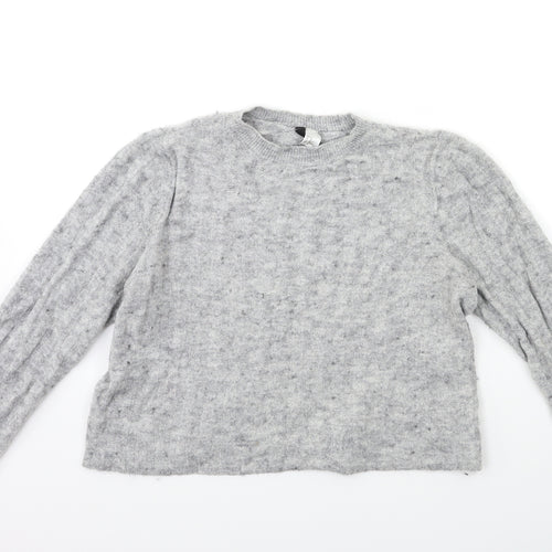H&M Womens Grey  Knit Pullover Jumper Size M