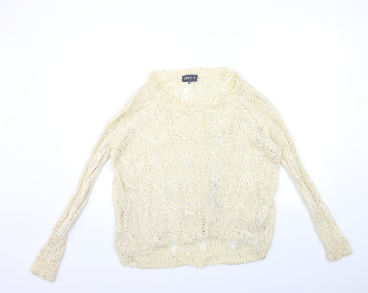 Apricot Womens Beige Knit Pullover Jumper Size S