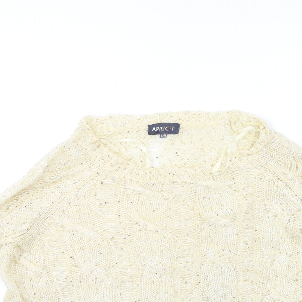 Apricot Womens Beige  Knit Pullover Jumper Size S