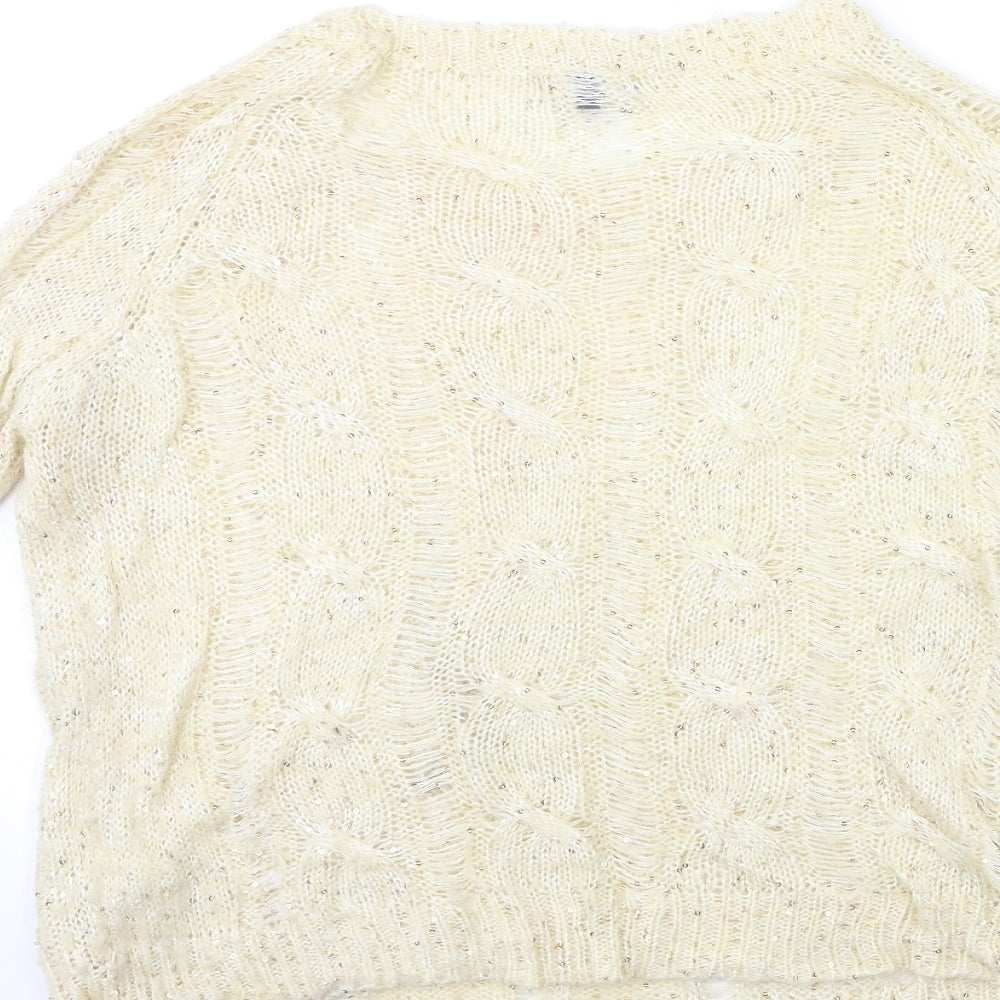 Apricot Womens Beige  Knit Pullover Jumper Size S