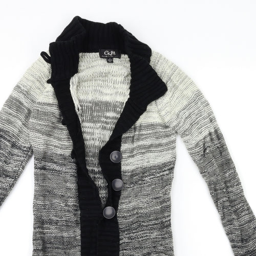 CKM Womens Grey  Knit Cardigan Jumper Size S
