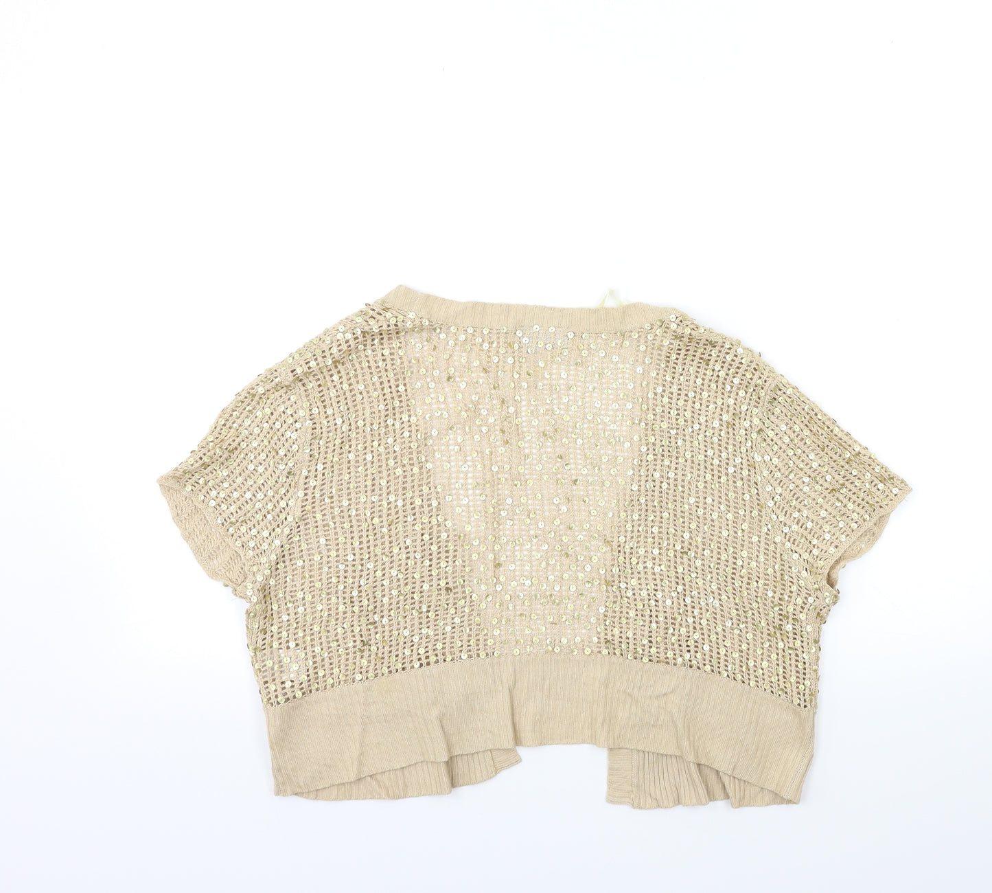 Atmosphere Womens Gold  Knit Cardigan Jumper Size 16
