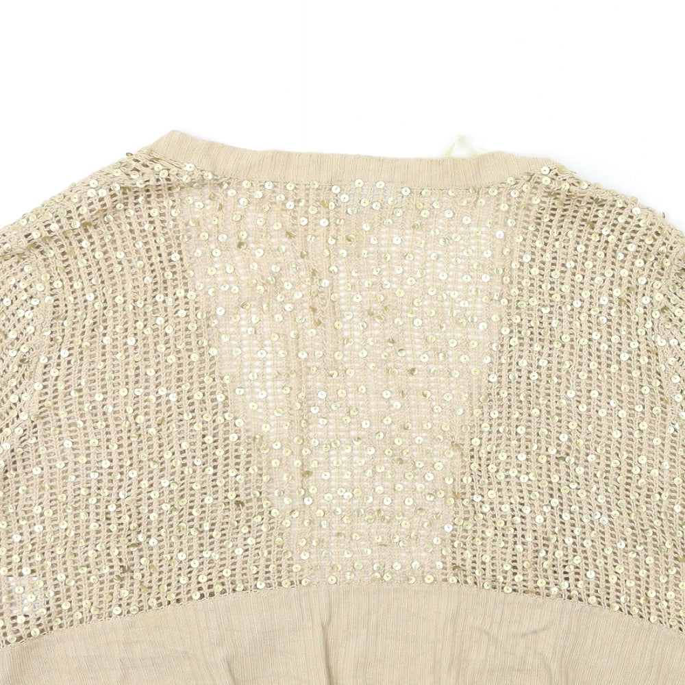 Atmosphere Womens Gold  Knit Cardigan Jumper Size 16