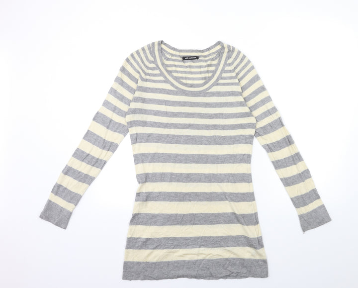 Marks and Spencer Womens Yellow Striped Knit Pullover Jumper Size 12