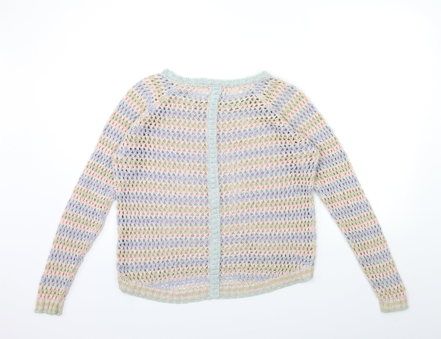 Warehouse Womens Ivory Striped Knit Pullover Jumper Size M