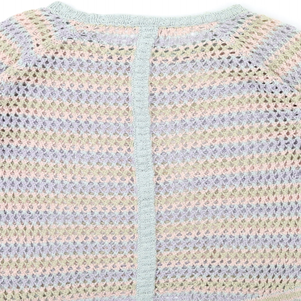 Warehouse Womens Ivory Striped Knit Pullover Jumper Size M