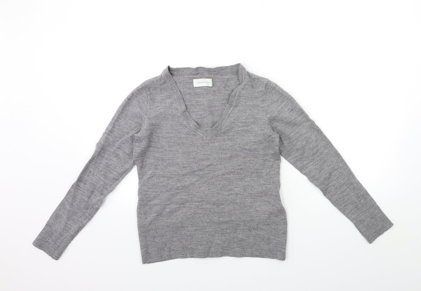 Selected Femme Womens Grey  Knit Pullover Jumper Size M