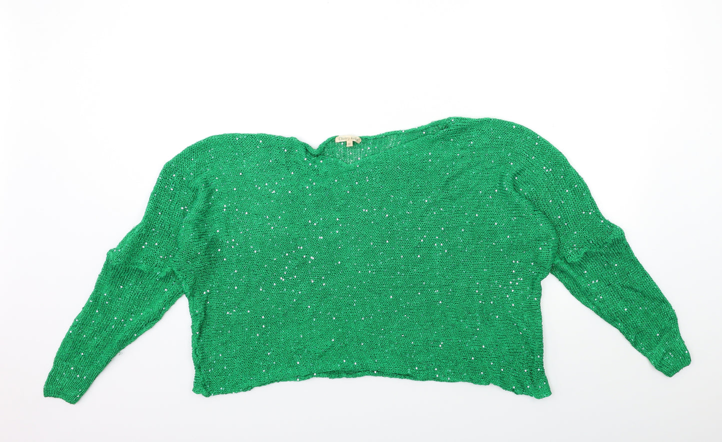 Cherry Koko Womens Green  Knit Pullover Jumper One Size