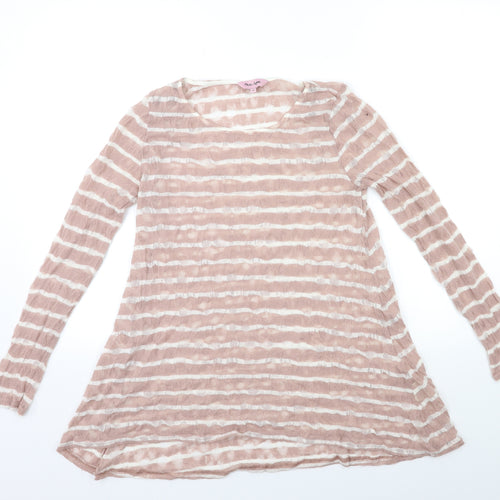 Phase Eight Womens Pink Striped Knit Pullover Jumper Size 10