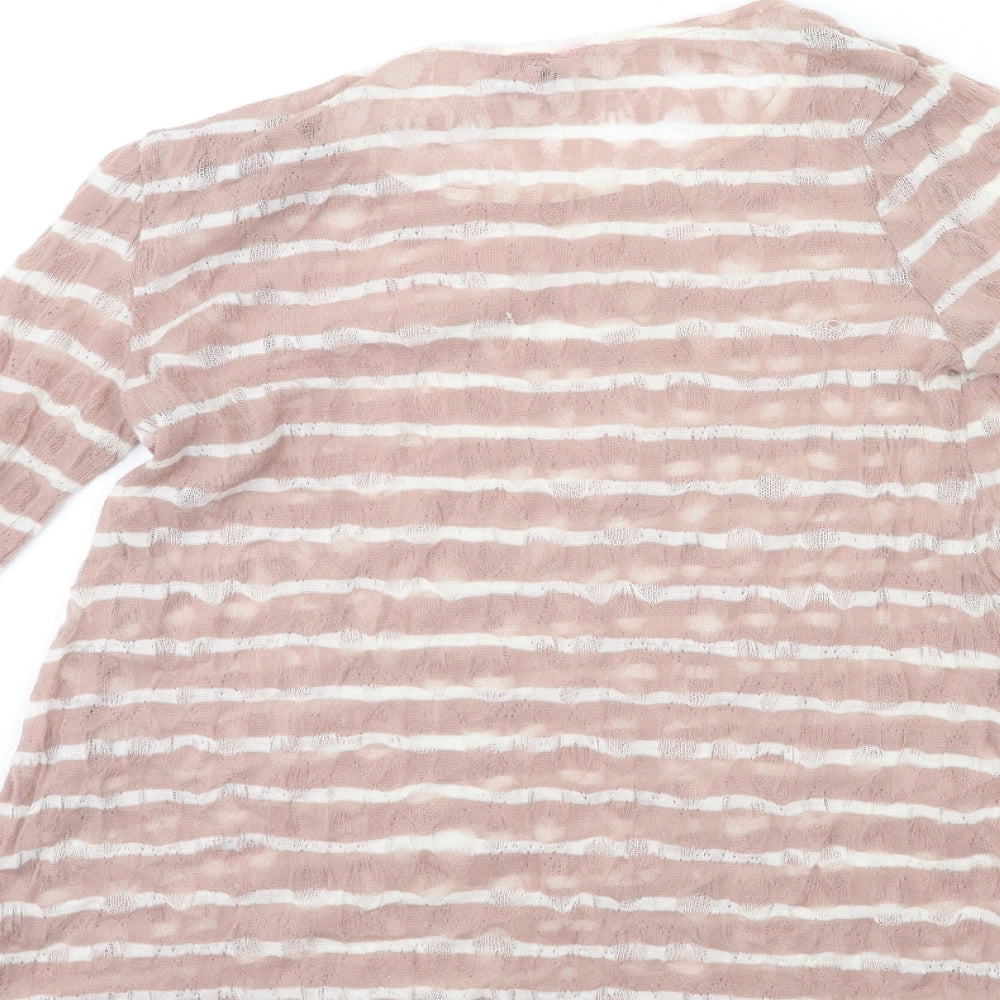 Phase Eight Womens Pink Striped Knit Pullover Jumper Size 10