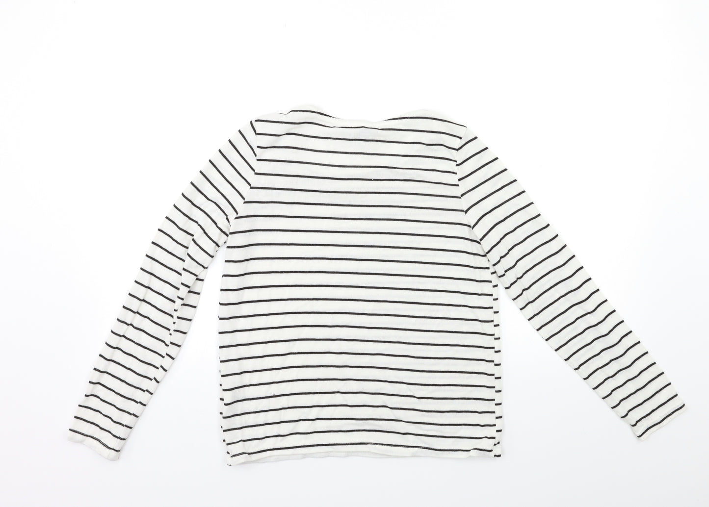 Atmosphere Womens White Striped Knit Pullover Jumper Size 6