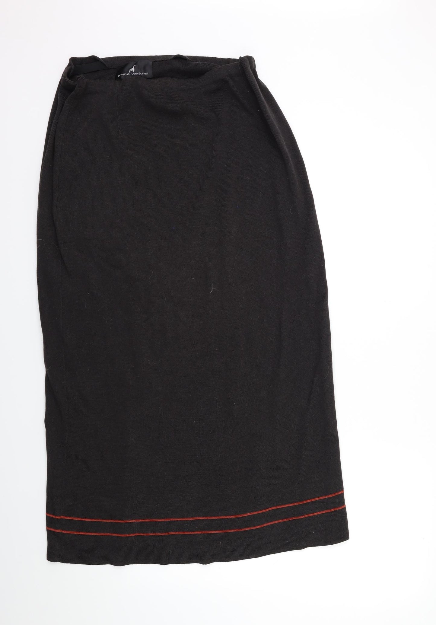 Peruvian Connection Womens Brown Striped Knit A-Line Skirt Size XL