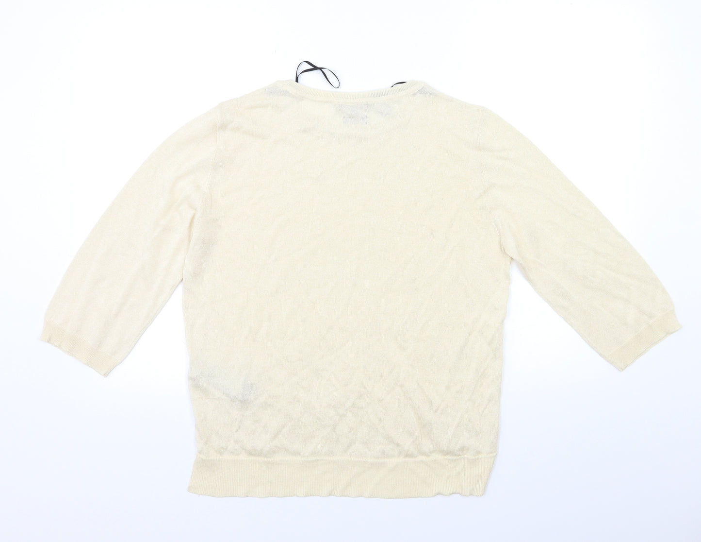 Massimo Dutti Womens Beige  Knit Pullover Jumper Size M