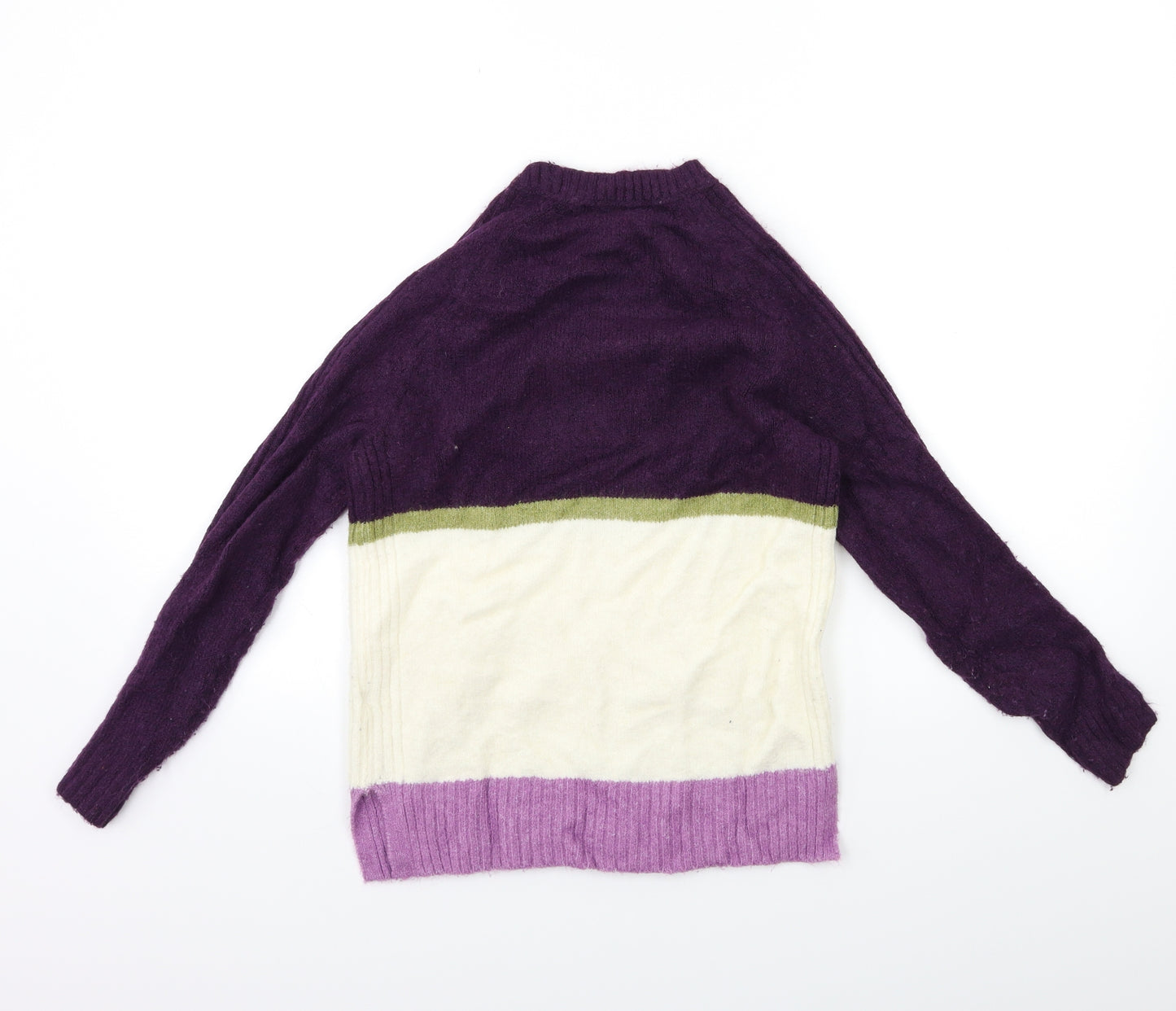 Marks and Spencer Womens Purple Striped Knit Pullover Jumper Size XS