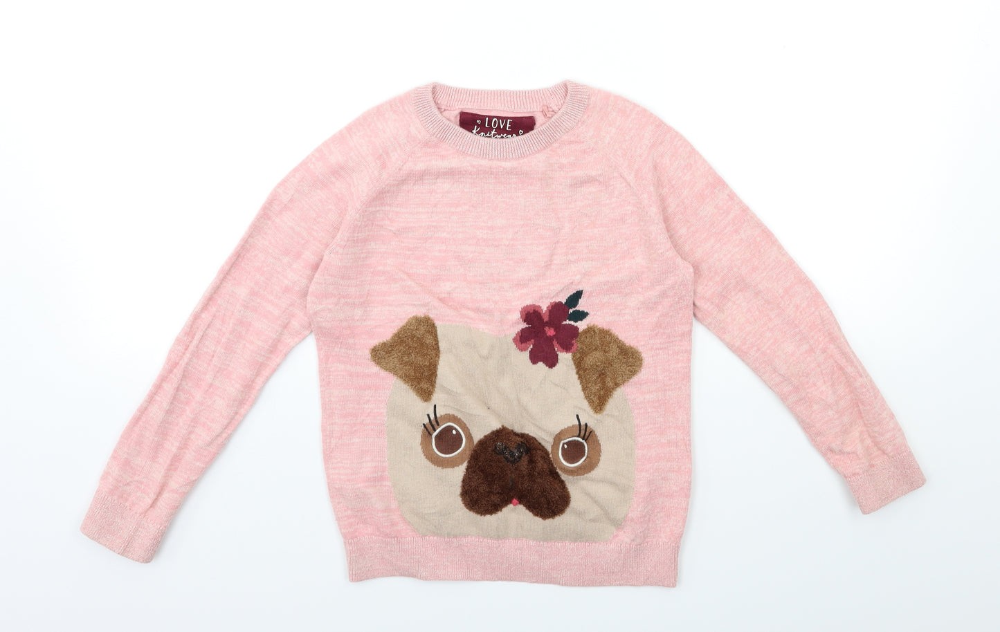 TU Girls Pink  Knit Pullover Jumper Size 8 Years