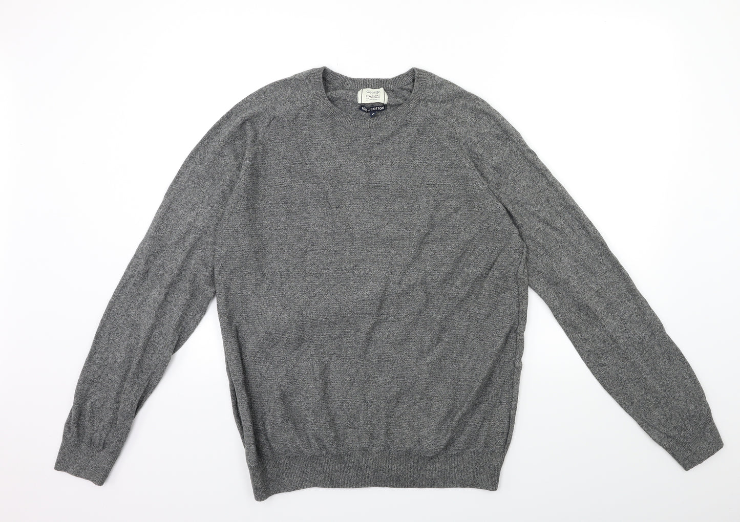George Mens Grey  Knit Pullover Jumper Size L