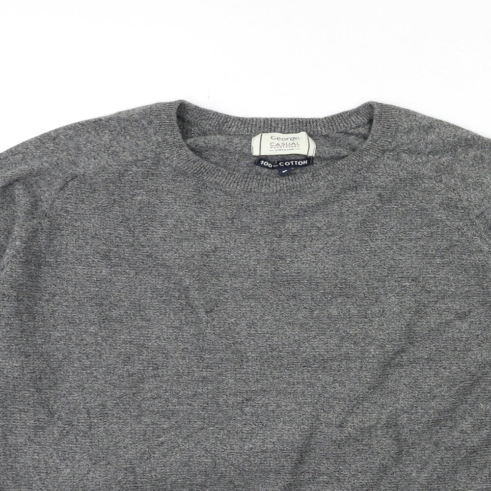 George Mens Grey  Knit Pullover Jumper Size L