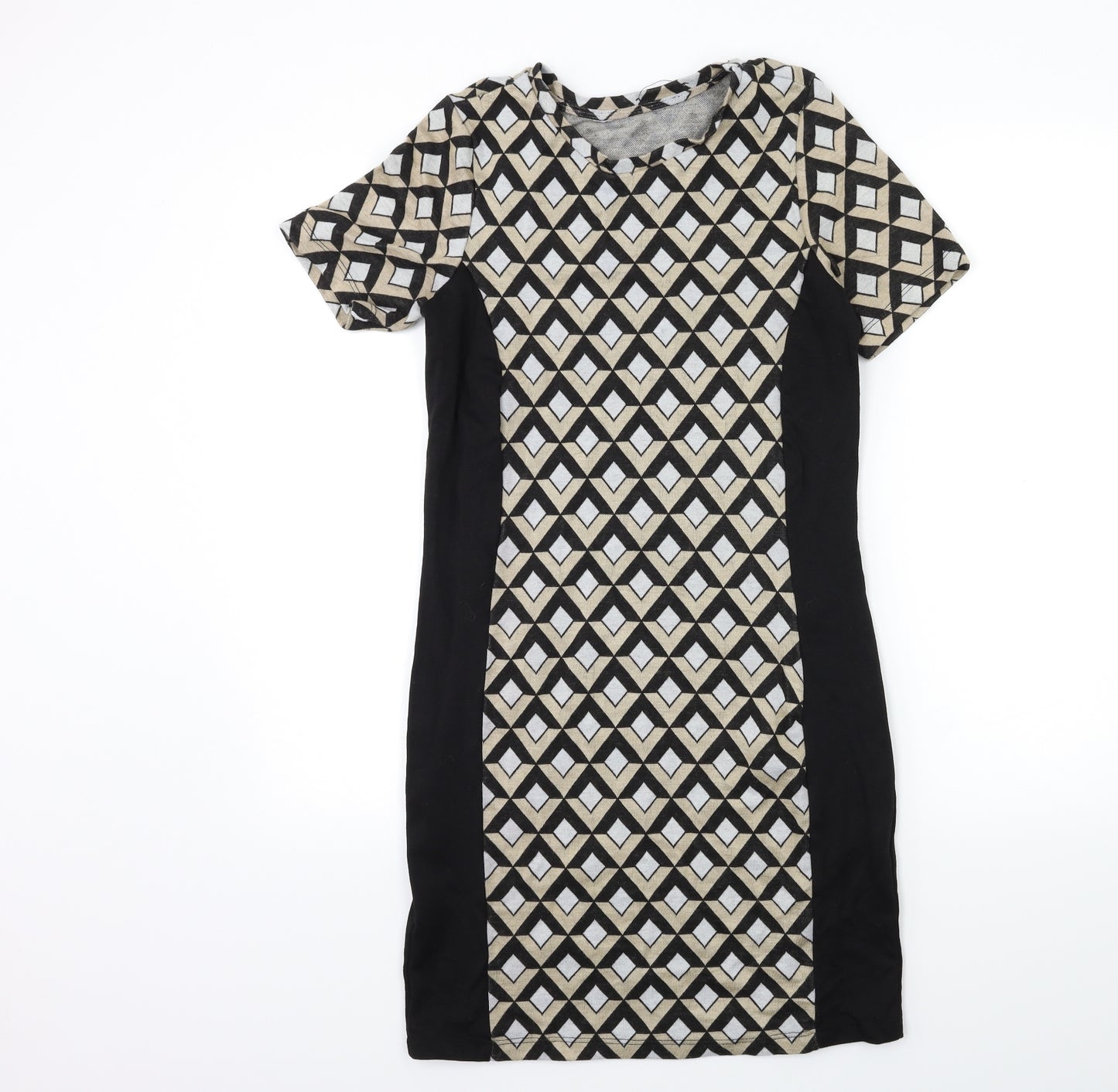 Preworn Womens Beige Geometric  Jumper Dress  Size 12